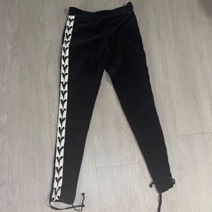 Puma x fenty Rihanna black and white lace up velvet legging